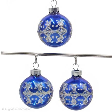 VTG Rauch 2" Blue Glass Ornaments