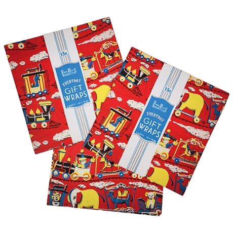 Vintage BenMont Mastercraft Circus Wrapping Paper
