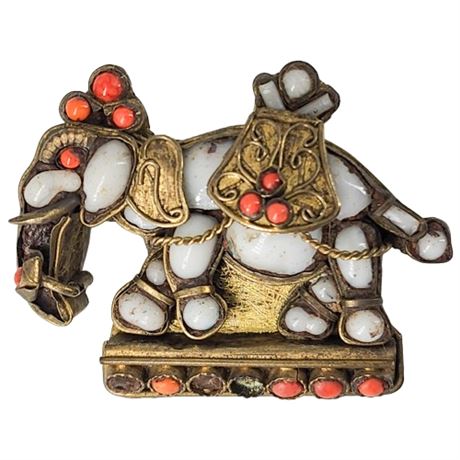 Vintage Tibetan Elephant Brooch