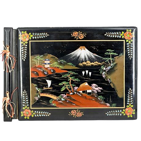 Vintage Japanese Black Lacquer Scrapbook
