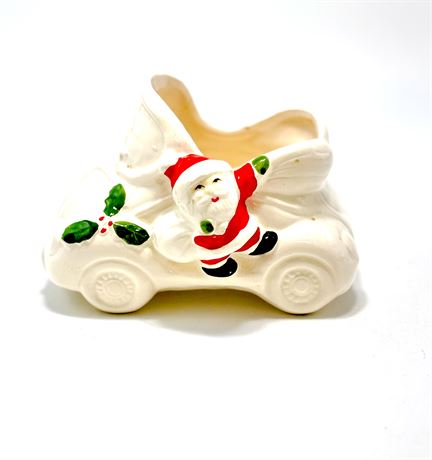 Vtg Relpo Ceramic Santa Planter