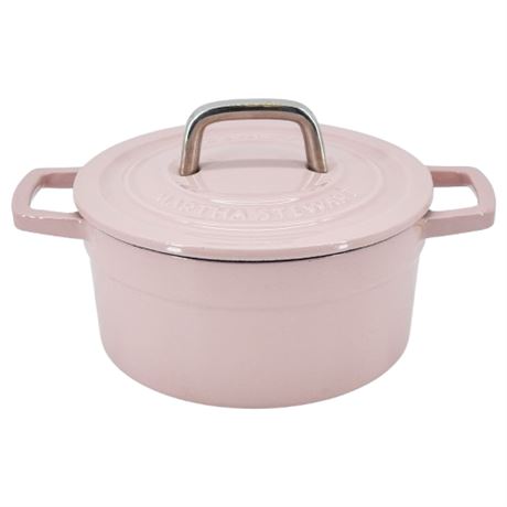 Martha Stewart Collector's Edition Pale Pink Enameled Cast Iron 2 QT Dutch Oven