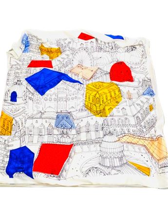 French Silk Galeries Lafayette Architectural Scarf