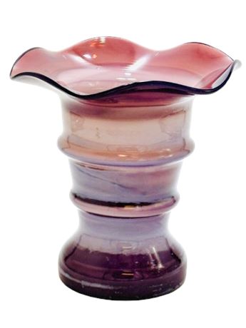 Mid Century Italian KB Korscherak Brothers Purple Glass Ribbed Vase