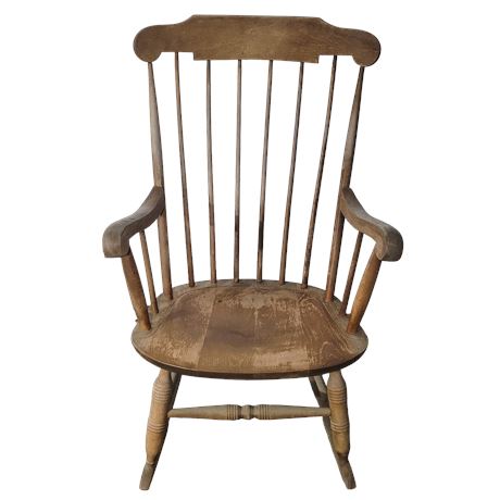 Spindle Back Wooden Rocking Chair
