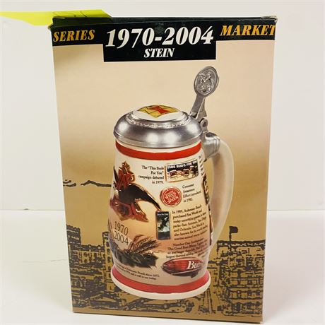Budweiser 1970-2004 Marketing Milestones Stein Mint in Orig Box