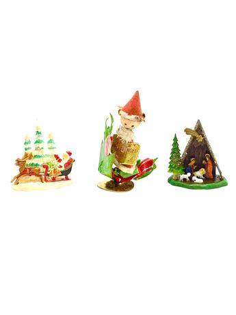 Vtg Christmas Ornaments - 3 Pieces