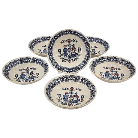 Six Vintage Johnson Bros. "Hearts & Flowers" Ironstone Fruit Bowls