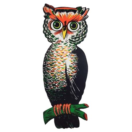 Vintage BEISTLE Halloween 23" Paper Owl Decor