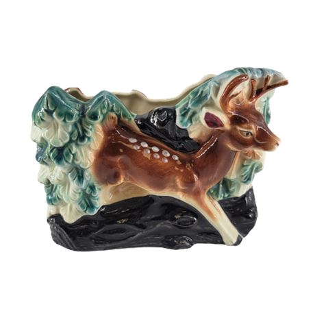 Hand Decorated Shafford Deer Planter