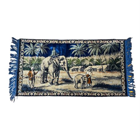 Middle Eastern Silk Elephant Wall Tapestry