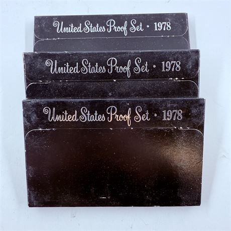 3x 1978 US Mint Proof Sets