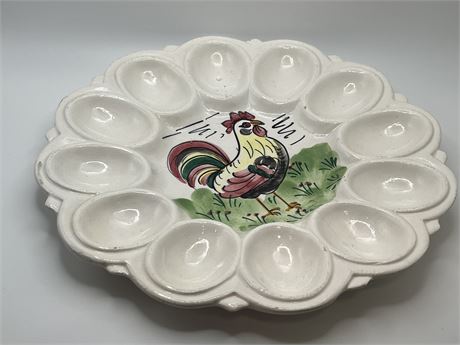 Italian hand-painted deviled egg plate