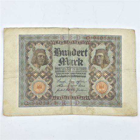German 100 Reichsunknote