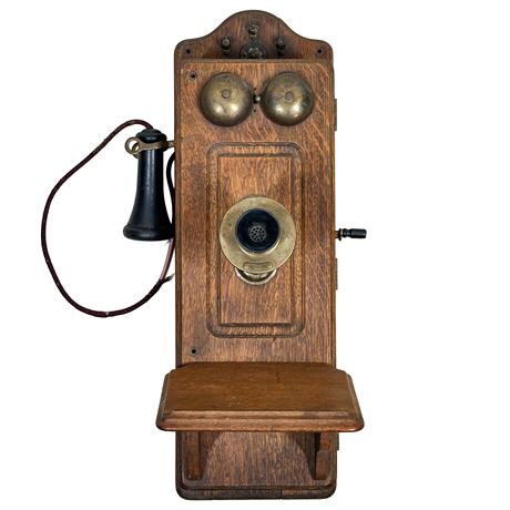 Western Electric Wooden Hand-Crank Antique Telephone