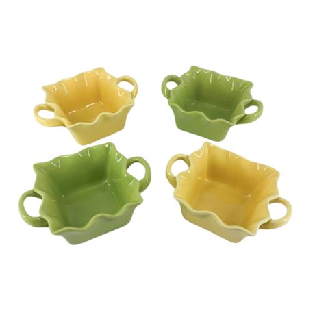 Bia Hand-Glazed Ceramic Handled Bowl Set of 4