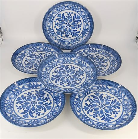6 Vtg Tajimi Japanese Blue Floral Porcelain Dishes World Market