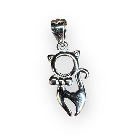 Sterling Silver Cutout Cat Pendant