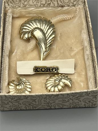 Rare Coro earring and brooch set