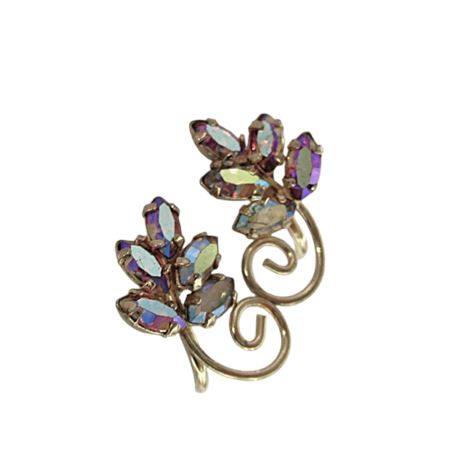 VTG D'OR Aurora Borealis 1/20 12K Gold Filled Screw Back Earrings