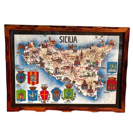Sicilia (Sicily, Italy) Framed Map