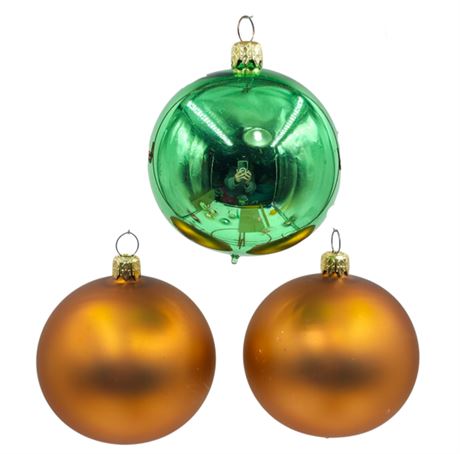 Three W. German, Hand-blown Glass Ornaments