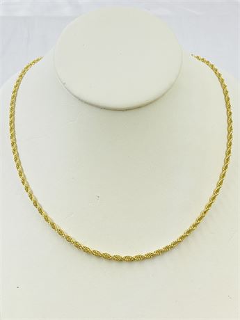 9.76g Sterling Rope Necklace 24”