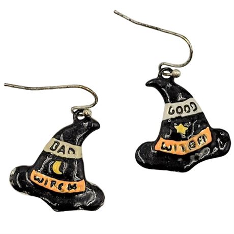 Enamel Good Witch/Bad Witch Halloween Earrings