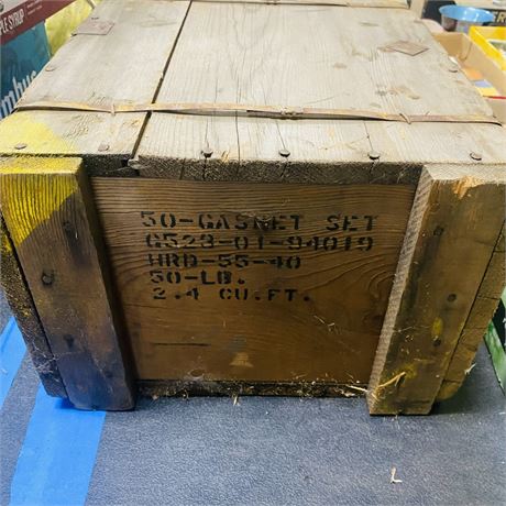 NOS WW2 Army Surplus Harley Davidson Crate of Gaskets