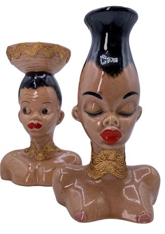 Dorothy Kindell Mid Century Polynesian Nude Head Vases