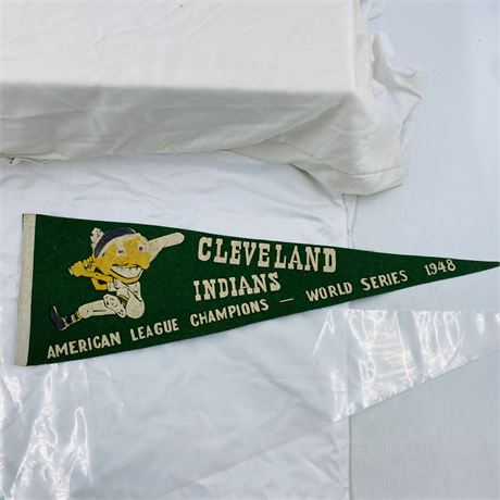 Rare Green 1948 Cleveland Indians WS Pennant