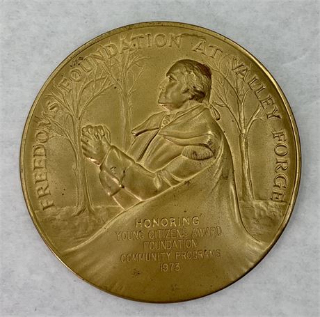 Large 4” Bronze George Washington Valley Forge Presentation Medallion
