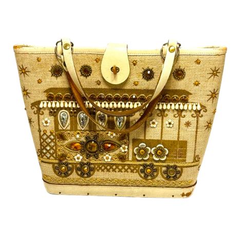 Vtg Enid Collins "Cable Car" Box Purse