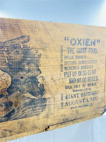 Rare 1890’s ‘Oxien’ Crate - Snake Oil Quackery - Very Cool