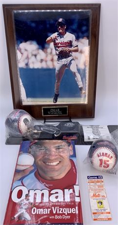 5 pc Cleveland Indians Baseball Omar Souvenir, Baseball, Game Ticket  Lot