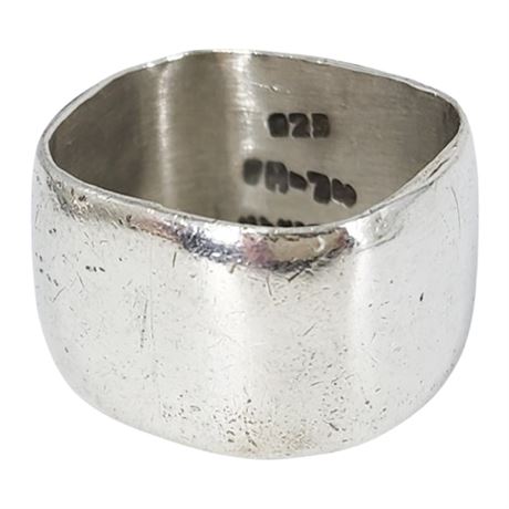 Vintage Taxco Sterling Silver Squared Band Ring, Sz 9