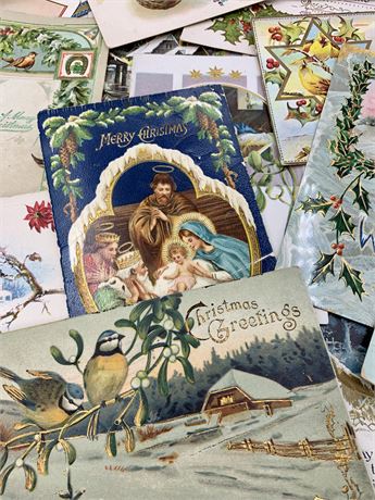 38 Antique to Vintage Christmas & New Year Holiday Postcards
