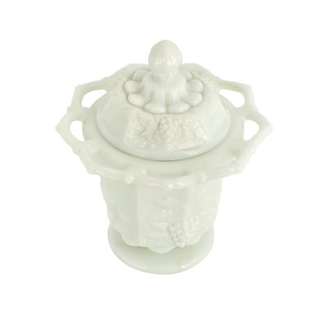 VTG Anchor Hocking, Milk Glass Vase & Lid