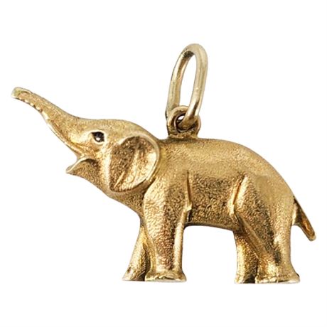 Unmarked Vintage 10-14K Gold Elephant Charm