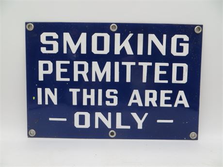 SMOKING PERMITTED Porcelain Sign