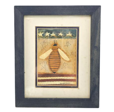 American Flag Bee Print - July 4th