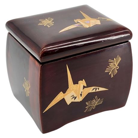 Vtg Mini Japanese Lacquered Musical Trinket Box