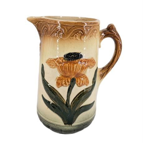 Vintage Stoneware Tulip Pitcher Brush McCoy Pottery Ohio #33 Jug