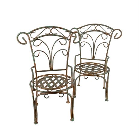 Doll Sized Metal Decorative Lawn Chairs