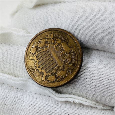 1866 US 2 Cent Piece