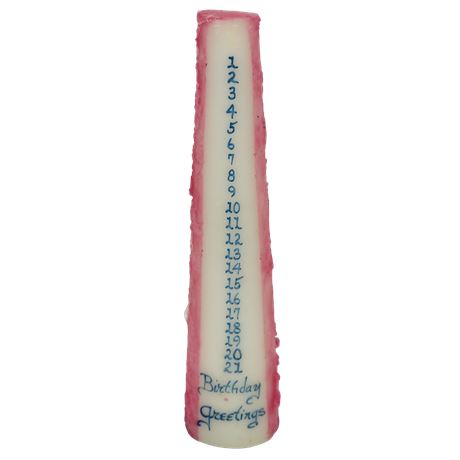 Colonial Pillar 802 Pink Birthday Candle