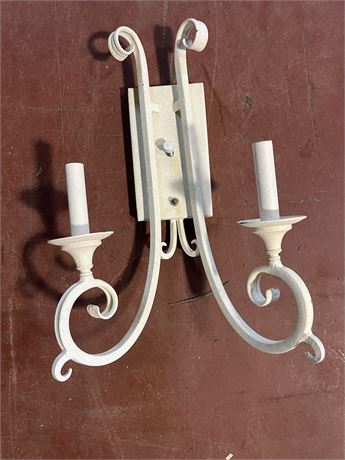 Wrought iron candle wall light