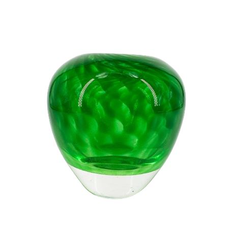 Green Art Glass Bud Vase