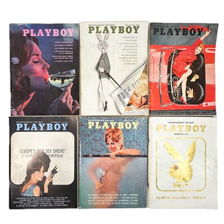 Lot of Vintage 1963 Playboy Magazines
