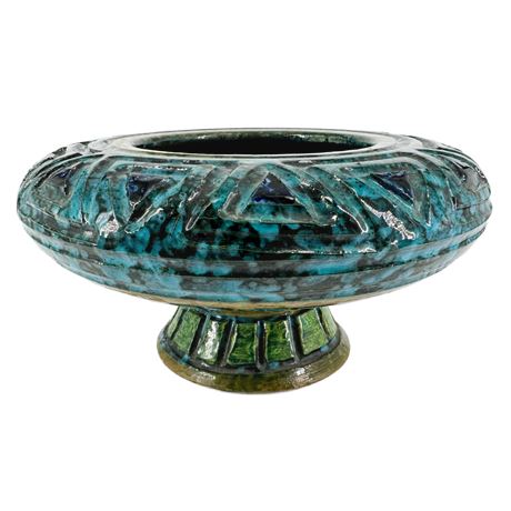 MCM Aldo Londi for Bitossi Incised Ceramic Footed Bowl